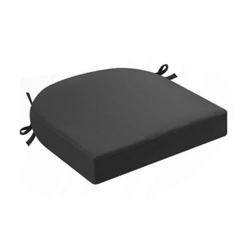 Surwin Cojines para Sillas de Jardin, Cojines Forma de U para Asientos Funda Lavable con Cremallera, Grosor 5 cm, 2 Cintas de Sujeción, para Interior y Exterior Jardín (Gris Oscuro,48x48x5cm)
