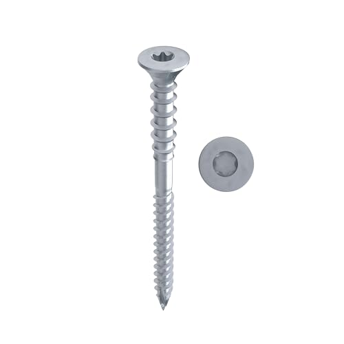TOX Distanzschrauben GAP 6,0 x 110 mm, Abstandsschraube aus verzinktem Stahl, millimetergenaue Ausrichtung von Holz-Unterkonstruktionen, TX30, 100 Stück im Karton, inkl. 1x Bit, 1141404160110