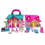 Dream Choice Doll House for Girls 2 Room Set with Mini Accessories | Kids Dollhouse Play Set with Furniture | Openable Doors | Portable Pretend Play House Toy