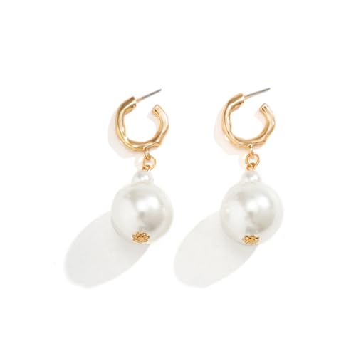 Clataly Retro Imitazione Perla Collana Braccialetti Grande Grande Collana Perla Gioielli Chunky Perle Collane per le Donne Ragazze (Orecchini d'oro)