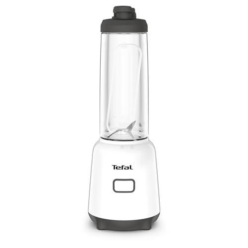 Tefal Mix & Move Mini-Standmixer, inkl. To-Go-Flasche aus Premium Tritan, 300 Watt, platzsparendes Design, abnehmbare Klingen, einfache, ergonomische Einknopfbedienung, Weiß/Schwarz, BL1501 2