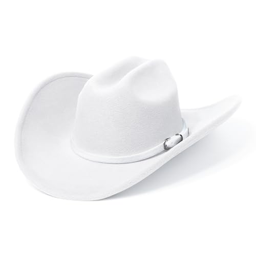 Image of Cowboy Hats for Women and Men with Wide Brim Felt Western Hats for Cowgirls and Cowboys
