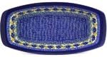 Polmedia Polish Pottery Oval Baker with Handles - Royal Daisy Pattern Handmade in Boleslawiec Poland by Ceramika Artystyczna + Certificate of Authenticity