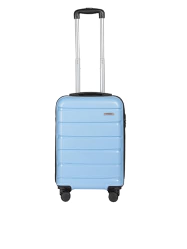 Image of Teakwood 55 CM Unisex Trolley Bag for Travel, Hard Cabin Trolley Large Travel Suitcase Bag, Lock System 360 Degree 8 Rotating Wheels (55 CM, Powder Blue)