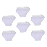 YARNOW 6Pcs White Elastic Cotton Doll Underwear Briefs for Dolls Comfortable Dress up Accessories for 11.5 Inch Dolls Imaginative Play