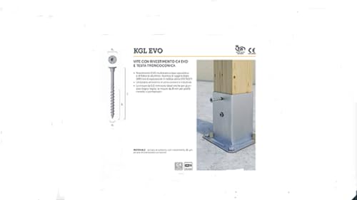 Vis blanche à tête conique KGL Evo 8x100 pour éviter le fendage du bois en charpente
