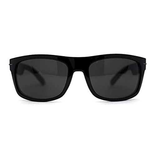 All Black OG Locs Gangster Rectangular Horned Sunglasses2