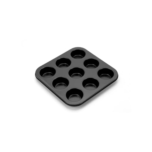 マフィン型 プレート 9個取り マフィンカップ型 ケーキ金型 ノンスティック 炭素鋼 ベーキングカップ ドーナツ型 タルト型 DIY プレート 粘りにくい パイ皿 キッチン ツール お菓子作り道具 マフィン、ケーキ、パン、エッグタルトなどを作るのに最適 (