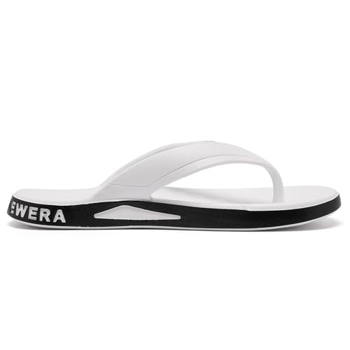 Mens Slippers Soft Flip Flops Comfort Lightweight Ultra Beach Sandals White 8.54