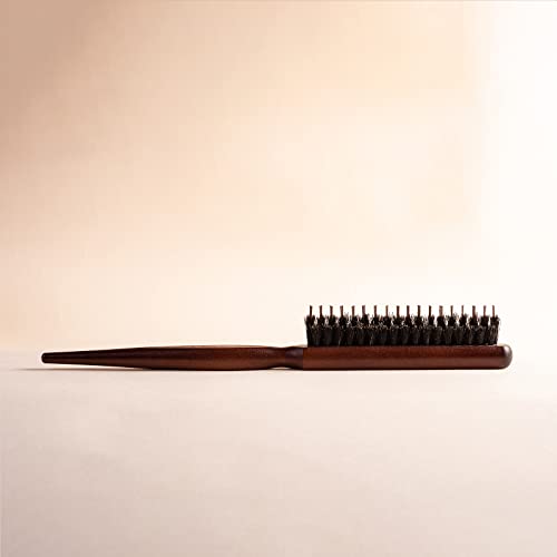 Teasing Boar Bristle Hair Brush For Women - Teasing Brush With Rat Tail Pick, Hair Sectioning Used For Edge Control, Backcombing, Smoothing, And Styling Fine Hair To Create Volume #TOP3