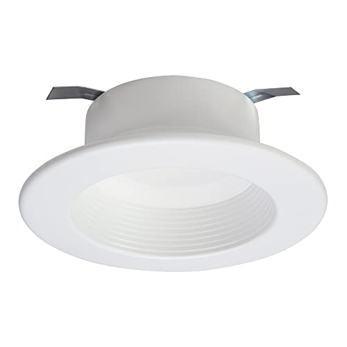 Rl 4 In. White Integrated Led Recessed Ceiling Light Fixture Retrofit Baffle Trim With 90 Cri, 5000K Daylight #TOP1