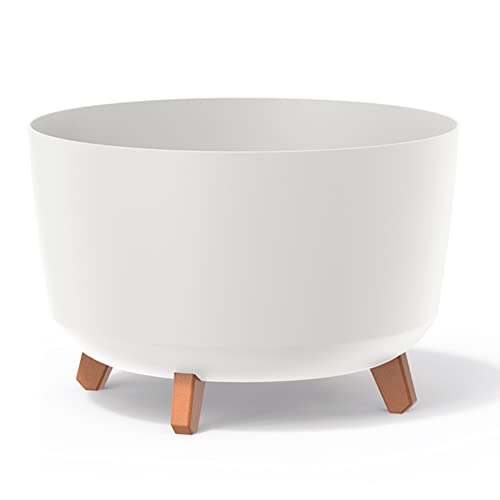 Macetero color blanco,sin depósito , colección GRACIA de 39cm x 39cm x 25,7cm cm, capacidad de 21,5 L.