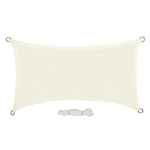 EUGAD Voile d'ombrage rectangulaire Respirant en HDPE 200g/m² 2x4m Protection Contre Solaire utilisées dans la terrasse Balcon Jardin, Crème 0213ZYF