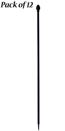 Miniatura 2 de Compra a granel de 12 postes para valla de jardín Panacea 87102, color negro, 37.5 pulgadas de alto cada uno