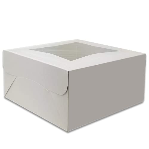 Cake Boxes 12 x 12 x 5 , Bakery Box Has a Clear Window, Cake Supplies, 10 Pack.