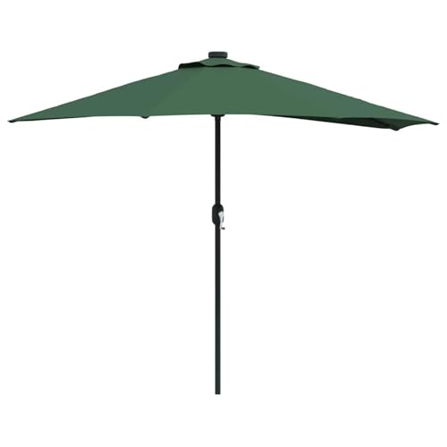 Tidyard Gartenparasol Half mit Aluminiumstange Grün 294 cm, Gartenschirm Marktschirm Kurbelschirm für Garten Gastronomie Pool42003268