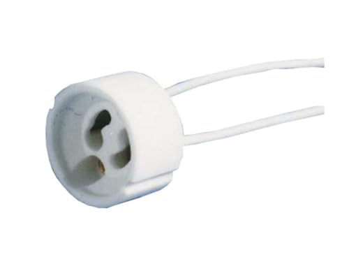 Portalámparas GZ-10 para bombillas dicroicas, incluye un cable de 45 cm. Ideal para iluminar espacios con estilo y funcionalidad, garantizando una fácil instalación y uso versátil.