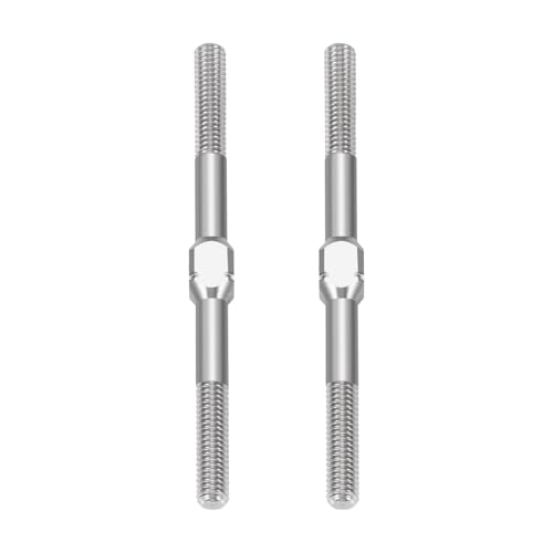 RCHUBAM RC Turnbuckles Camber Links 1Pair 14mm - 50mm 2PCS Steering Linkage Tie Rods (M3) for 1/10 TRX-4 RC Slash 4X4 1/10 RC Car Upgrades Part (45mm)