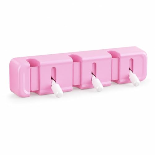 Organizador de cables para escritorios, clips para cables para hogar y oficina, gestión de cables, rosa con varillas blancas miniatura 1