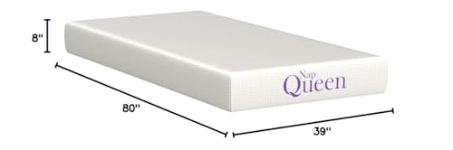 NapQueen 8 Inch Twin-XL Size Mattress, Bamboo Charcoal Memory Foam Mattress, Bed in a Box, White