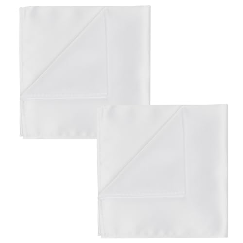 SLEEKEE - Pañuelos de seda para hombre, 2 x 22 x 22 cm, diseño de pañuelos para el pecho para trajes formales para hombres, ideal para bodas, baile y ceremonias, blanco, Talla única