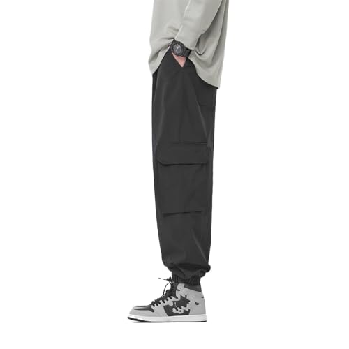 Men's Pants American Retro Loose Spring Autumn Big Pocket Casual Cuffed Workwear Trouser4