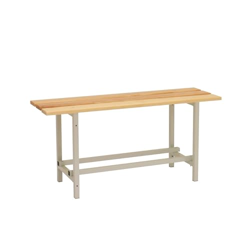 Simon Rack Banco Vestuario Madera Pino Barnizado, 475x1000x320 mm (Alto*Ancho*Largo), Banco para Vestuario, Estructura Acero, Desmontado, Simonlocker
