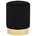 vidaXL Hocker Fassform Polsterhocker Sitzhocker Schemel Samthocker Pouf Sitzpouf Velour Fußhocker Rund Schwarz Golden Samt 26,5x38cm