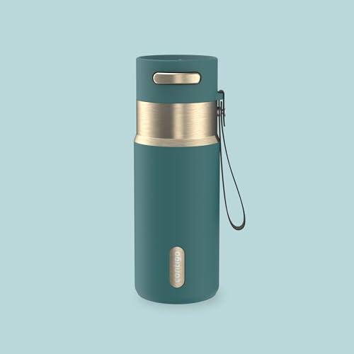 Image of Contigo AutoSeal 16 oz Stainless Steel Vacuum-Insulated Water Bottle with Leakproof Push-Button Spout & Lock, Carry Strap, BPA-Free & Lead-Free, Dishwasher Safe