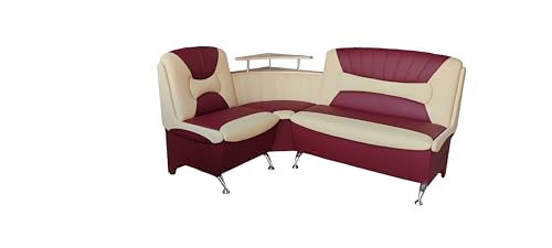 Rodnik Eckbank Arabika Essecke Sitzbank Bordeaux-beige weinrot Kunstleder...