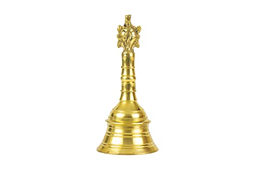 Image of Spillbox Traditional Brass Bell /Ghanti for Pooja /Worship for Temple Home - 5 inch inch ShankChakra
