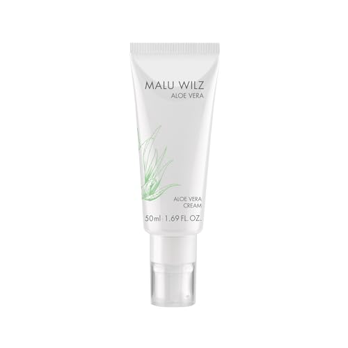 Malu Wilz Aloe Vera Cream 50ml I Skincare Feuchtigkeitscreme für die gründliche & milde Gesichtspflege I Aloe Vera Creme für alle Hauttypen I Vegan