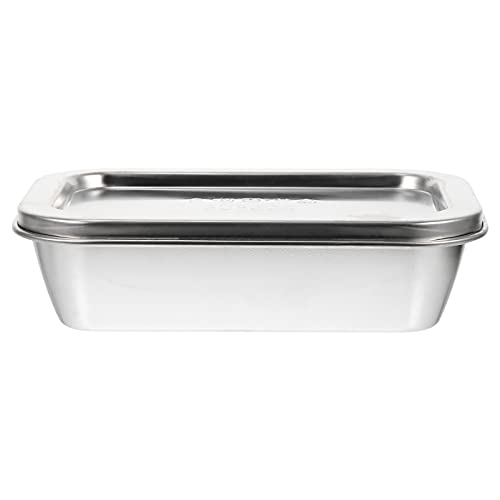 Cabilock Stainless Steel Butter Dish Stainless Steel Butter Dish Stainless Steel Butter Dish Butter Box Stainless Butter Holder with lid Butter Tray Sauce Bowl Steel Butter Dish