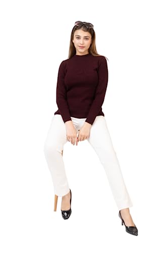 Image of TWENTY ME Winter Wear Casual Solid Acrylic Soft & Warm High Neck Skivvy for Women's
