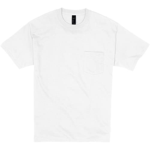 Hanes Mens Beefy-t Pocket T-shirt, Heavyweight Cotton Tee For Men, Full-cut 1 Or 2 Pack Fashion-t-shirts, White - 1 Pack, X-Large US