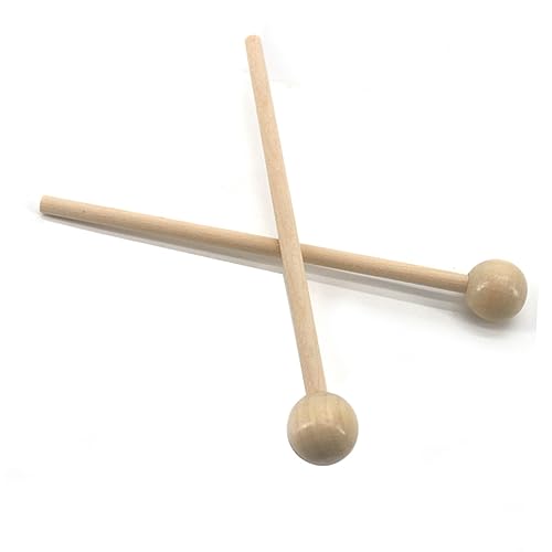 2 pares de baquetas con mango de madera para instrumentos de percusión, cómodas para práctica diaria miniatura 3