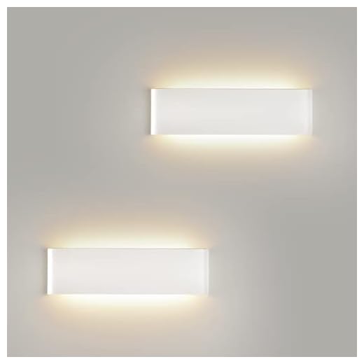 Lámpara de Pared LED 18W, 2 unidades Lámpara de Pared Moderna Para Interior 2160LM,Apliques de pared Modernas 4500K Blanco Neutro,Para Sala de Estar Dormitorio Escaleras Pasillo,31CM Blanca