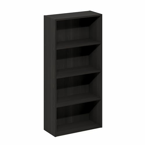 Furinno Basic Book Shelf, 4-Tier Bookcase with Open Shelf, Bookshelf, Cube Storage Organizer, 7 x 17 x 35, for Living Room, Bedroom, Home Office, Espresso - Image 5