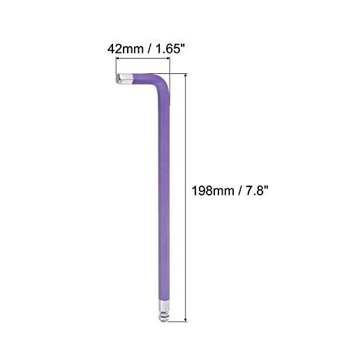 Clé hexagonale 8 mm avec tête sphérique uxcell pour accès difficile - 3