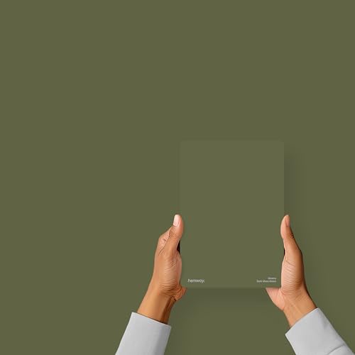 Hemway Dark Moss Green Peel & Stick Sample Interior Paint | A5 Accurate Colour Swatch, Mess-Free Alternative to Paint Tester Pots, Easy To Use, Eco-friendly, for Kitchen Bathroom Living Room