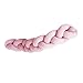 Berrywho Cuna Trenzada Parachoques Largo Cojín Tejido Peluche de Peluche de Peluche Decoración Rosa 2m