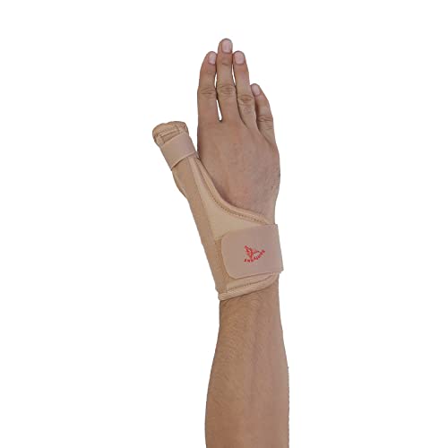 SpiffySky Thumb Spica Splint Brace Support [Fits For Both Hands] (Beige)