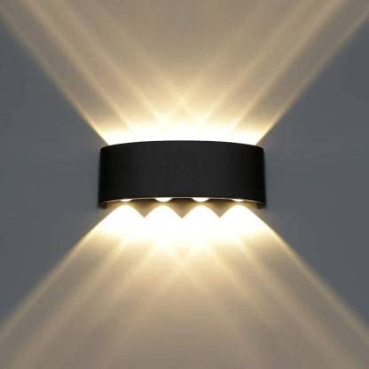 BLISSBELLS Wall UP Down Left Right LED Wall Light,/ Dining Hall/Fancy Light for Living Room, Aluminum Black Die Outdoor Exterior