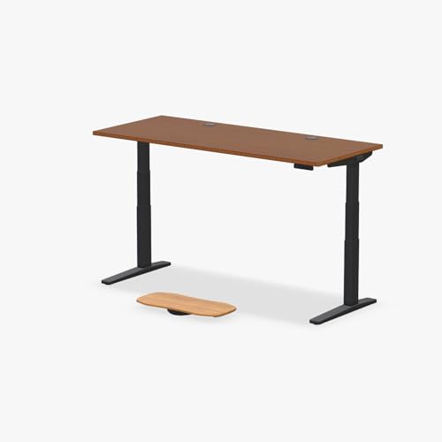 Image of UPLIFT DESK Dark Bamboo (72 x 30 inch) Standing Desk 2-Leg V3 Adjustable Stand Up C-Frame (Black), Advanced Keypad, Wire Grommets, Wire Tray, Rocker Board