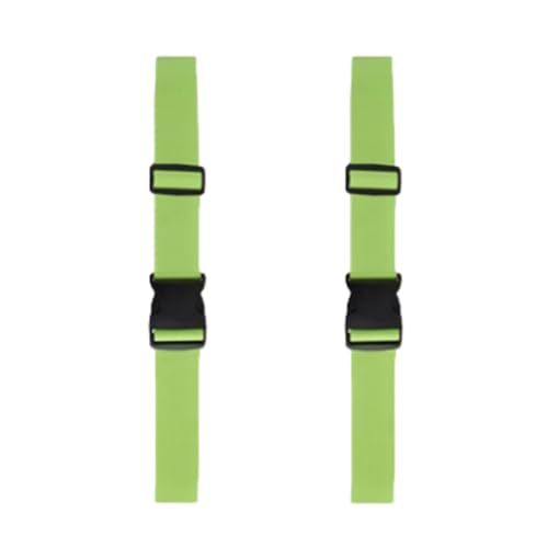 Image of Travel Luggage Straps 2 Pieces Adjustable Lightweight Suitcase Belt Upgraded Larger Thicker Sturdier Buckle with Black Green Red Yellow Straps (Green)
