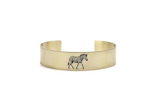 Bracelet ouvert zebra gravé : l'idée cadeau de Noël unisexe et symbolique