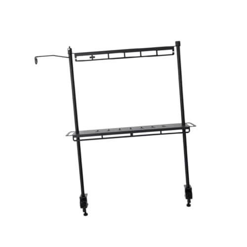 QSTDGVPW Camping Lantern Stand, Camping Desktop Storage Rack, Easy Installation Shelving with Table Clamp for Travel Barbecue Hiking