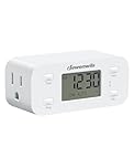 DEWENWILS 24 Hour Programmable Digital Timer Outlet, Timers for Electrical Outlets, Light Timer for Indoor Lamp Fan Aquarium, 1 Grounded Outlet, 125V/15A/1000W, 3 Prong, 1/2 HP, 1 Pack