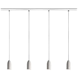 Buchenbusch urban design Lot de 4 suspensions luminaires en béton «Light Edition», Câble textile bleu clair, Plafonnier industriel avec ampoules LED