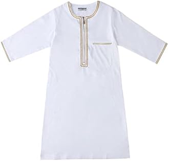 Aomesinc Islamic Boys Jubba Thobe, Saudi Arabia Islamic Clothing, Fashion Boy’s Muslim Long Sleeves Kids Robe